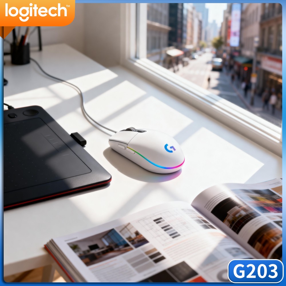 Logitech Mouse G203 - Logitech G203 Wired Gaming Mouse Bright