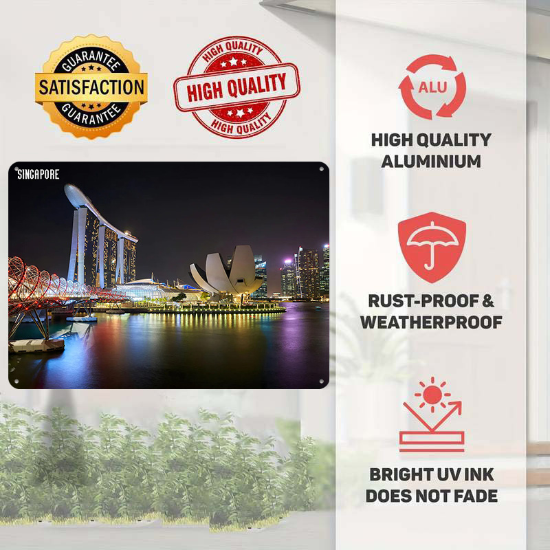 Singapore Skyline At Night Pos - Retro Gaming At ulasan dan harga