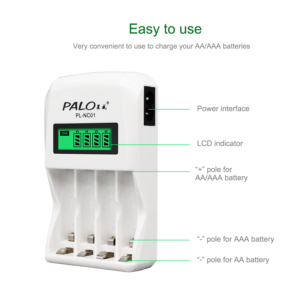 PALO 1.2V Battery Charger 4 Sl - Rechargeable Battery Aa ulasan dan harga