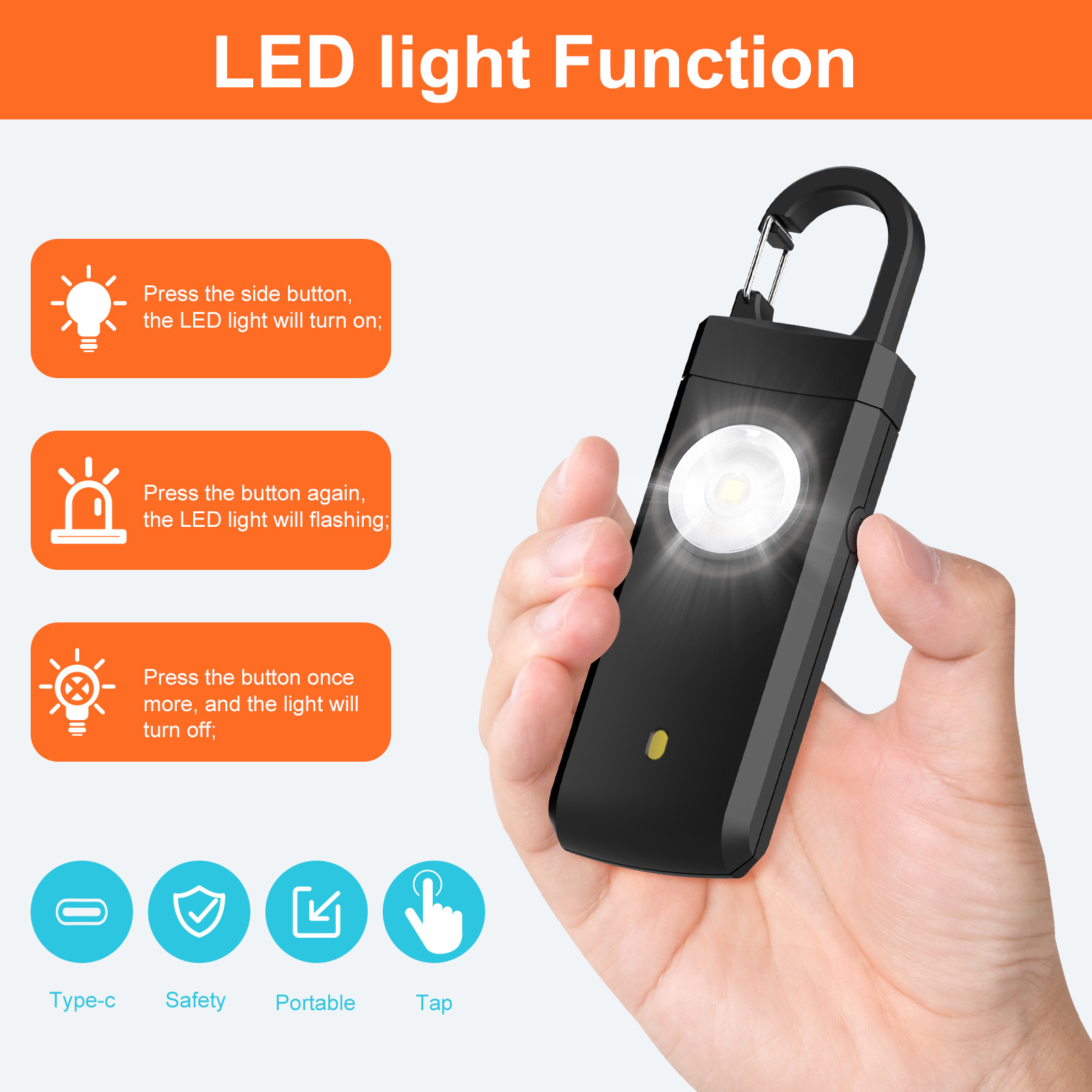 Self Defense Alarm 130dB Anti- - Rechargeable Battery Aa ulasan dan harga