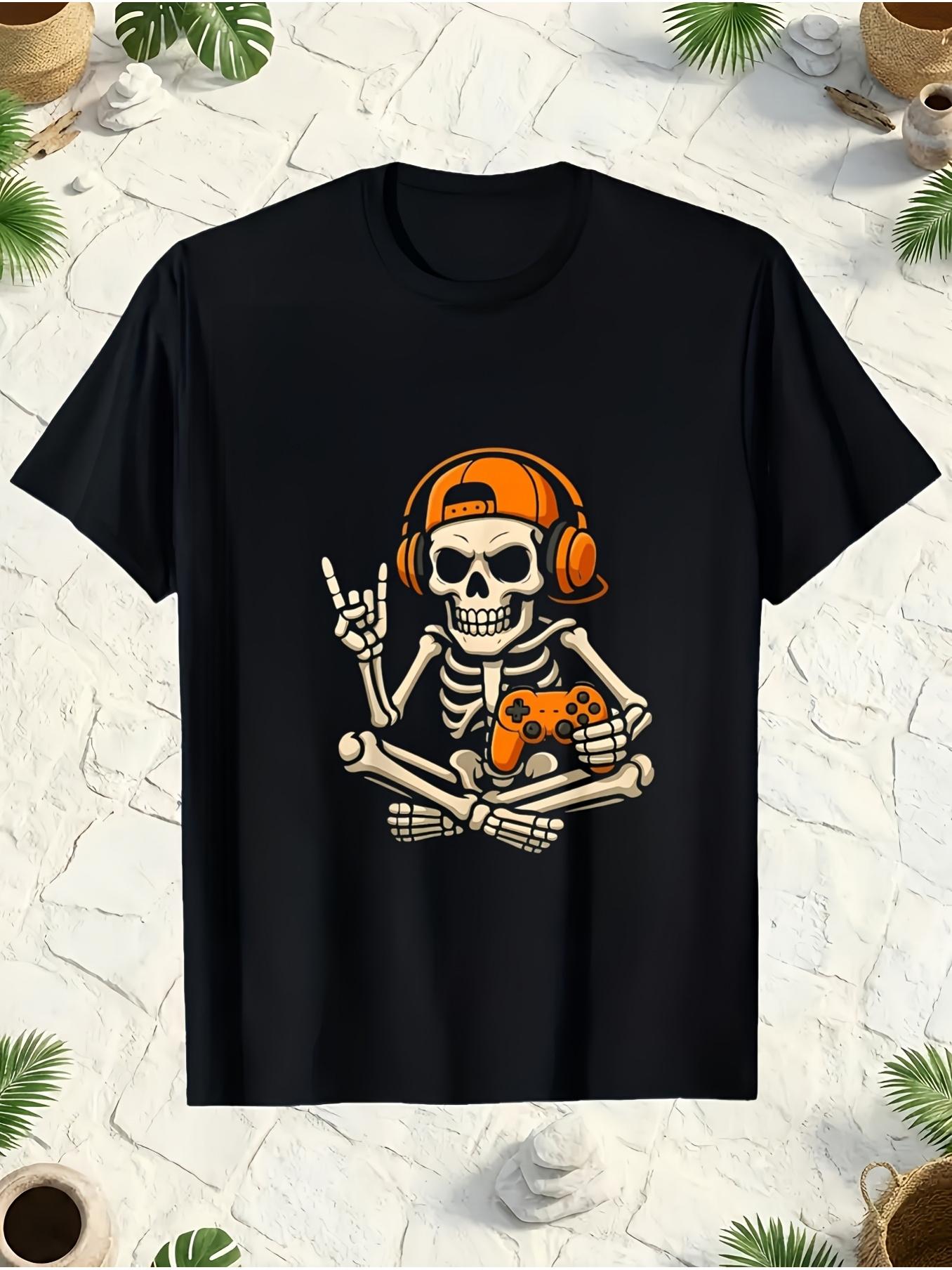 Men's Video Game Skull Print T - Retro Gaming Icons ulasan dan harga