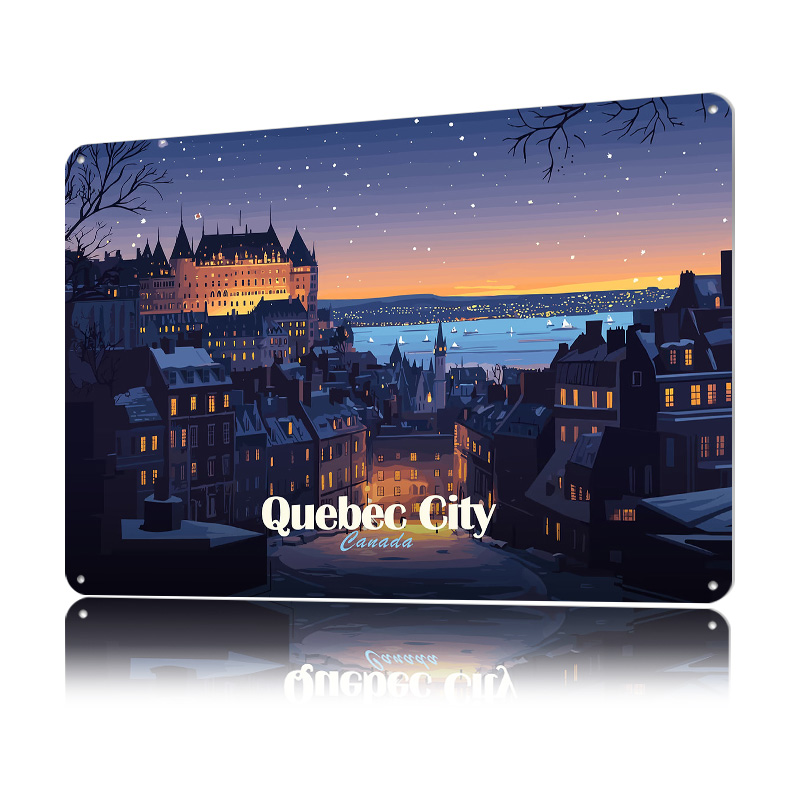 Quebec City At Night Printed P - Retro Gaming Quebec ulasan dan harga