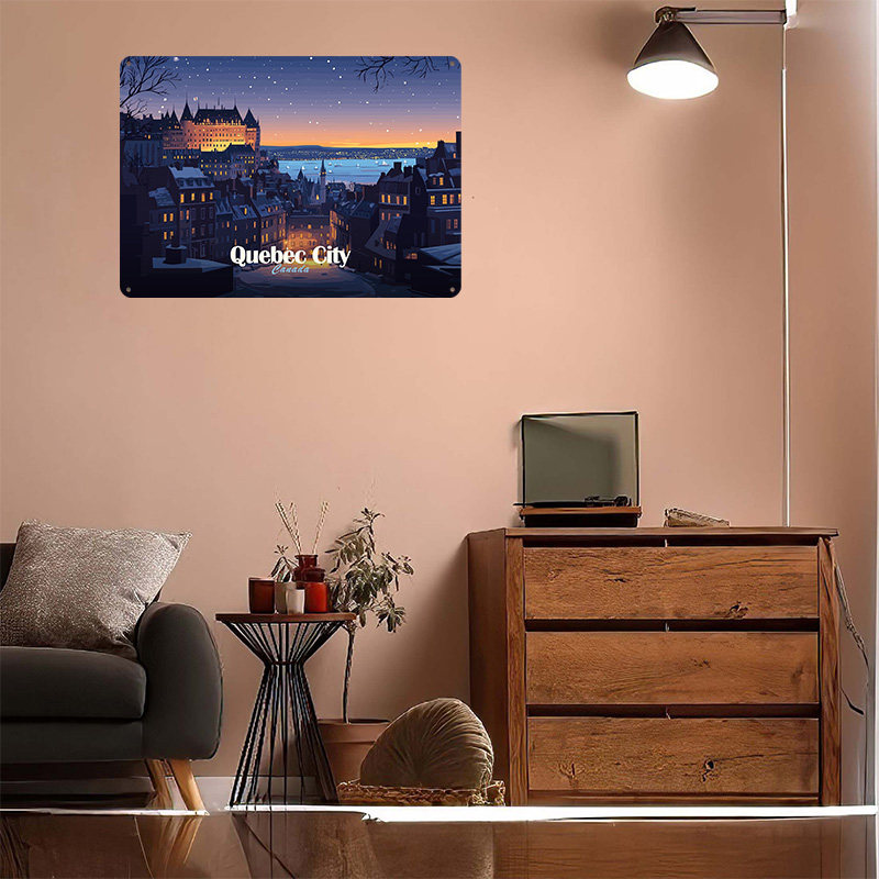 Quebec City At Night Printed P - Retro Gaming Quebec ulasan dan harga