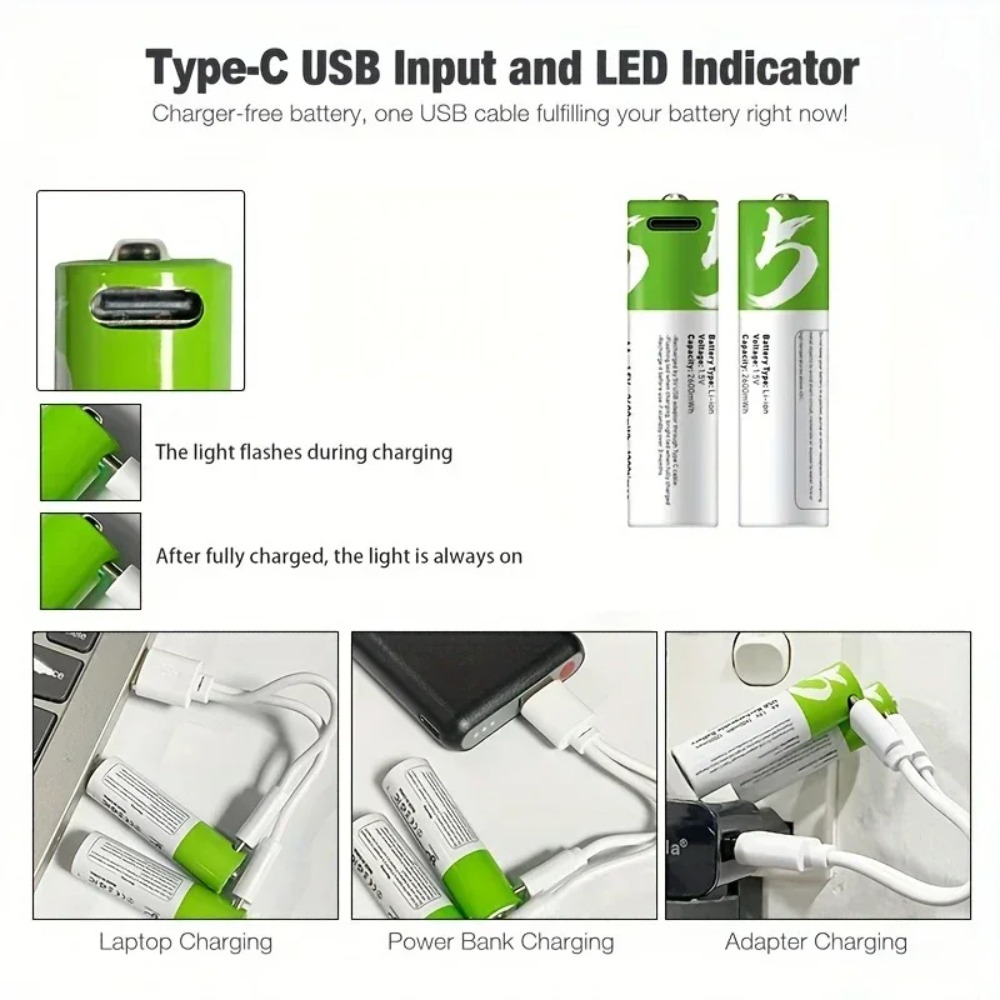 8pcs 1.5V AA 2600mWh  Battery  - Rechargeable Battery Aa ulasan dan harga