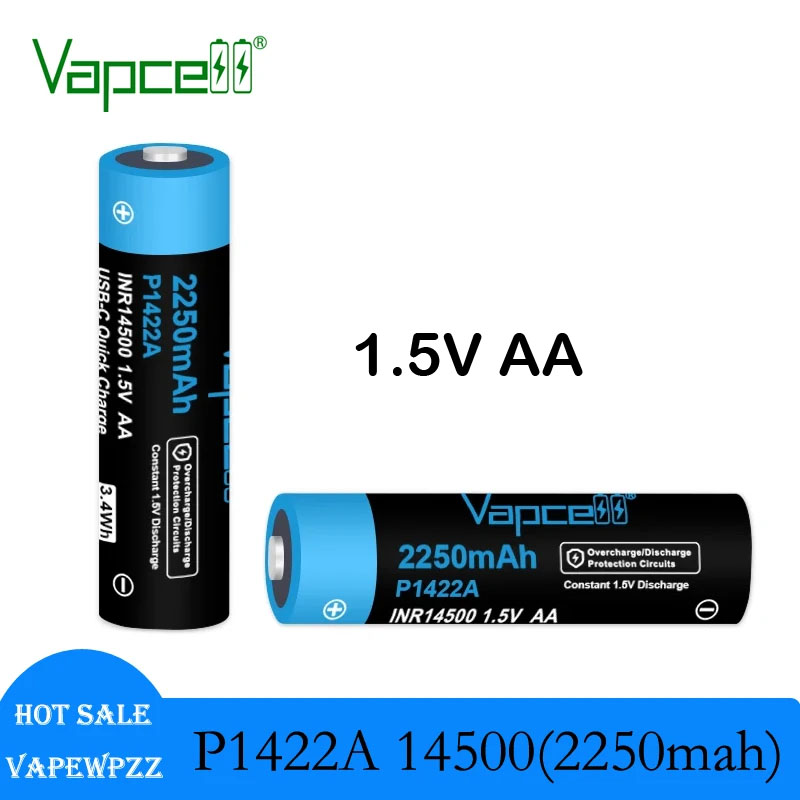 USB-C Charging Cell Vapcell  P - Rechargeable Battery Aa ulasan dan harga