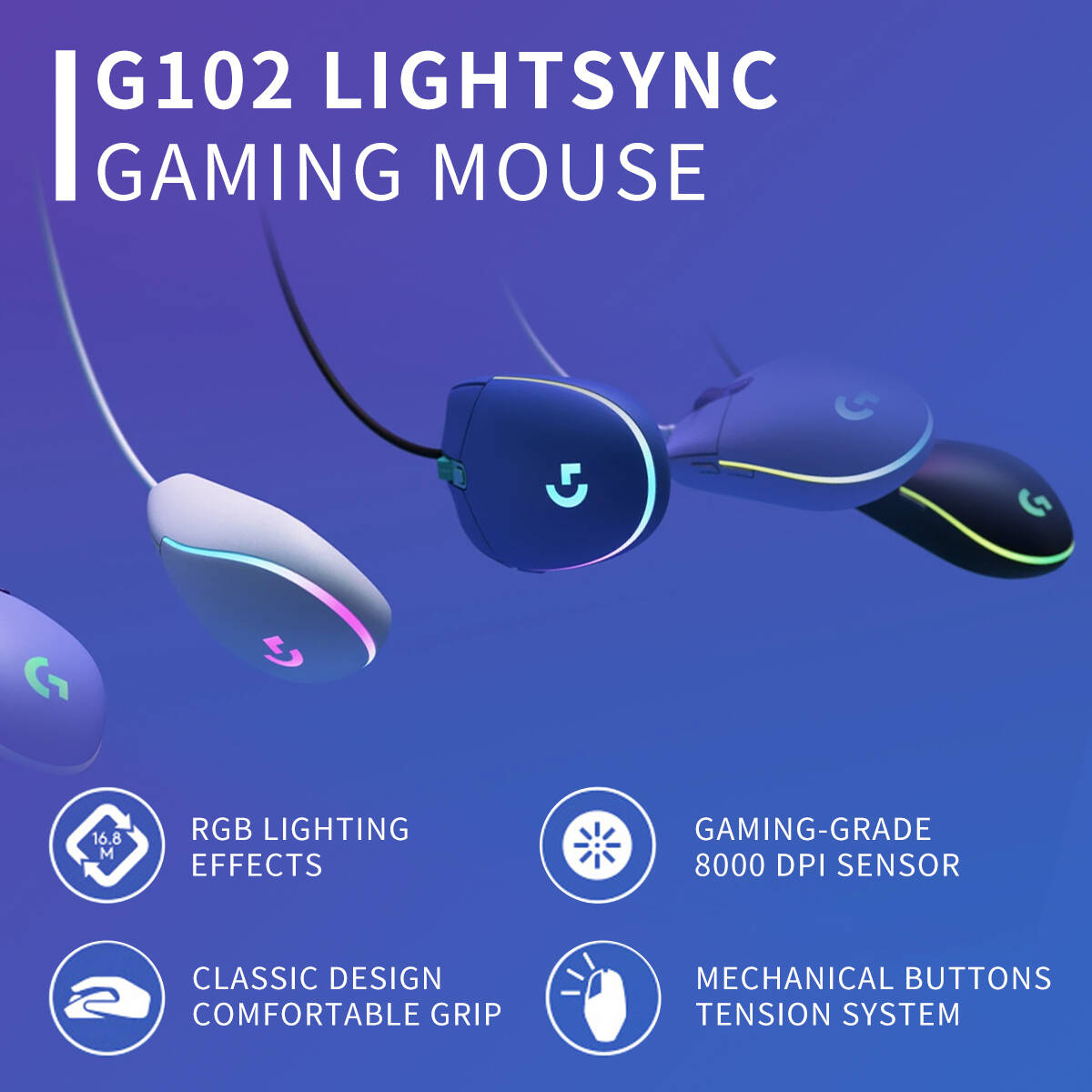 Logitech G203 Mouse, Wired USB - Logitech Mouse G203 ulasan dan harga
