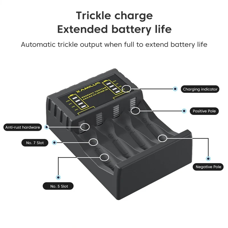 AA/AAA Battery Charger 4 Slots - Rechargeable Battery Aa ulasan dan harga