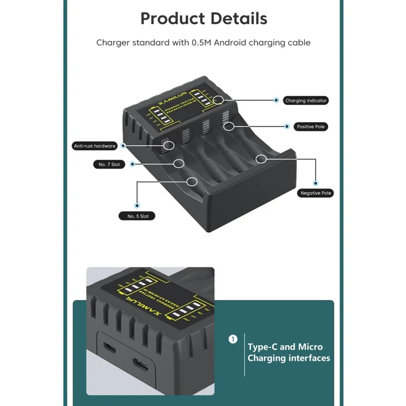 AA/AAA Battery Charger 4 Slots - Rechargeable Battery Aa ulasan dan harga