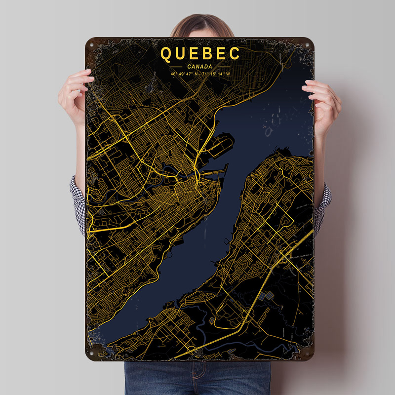 Quebec Golden Map Poster Custo - Retro Gaming Quebec ulasan dan harga
