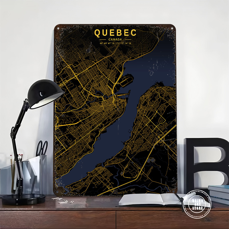 Quebec Golden Map Poster Custo - Retro Gaming Quebec ulasan dan harga