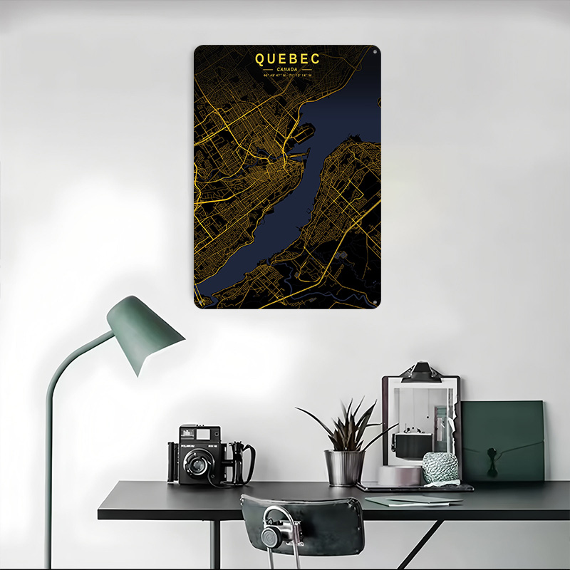 Quebec Golden Map Poster Custo - Retro Gaming Quebec ulasan dan harga