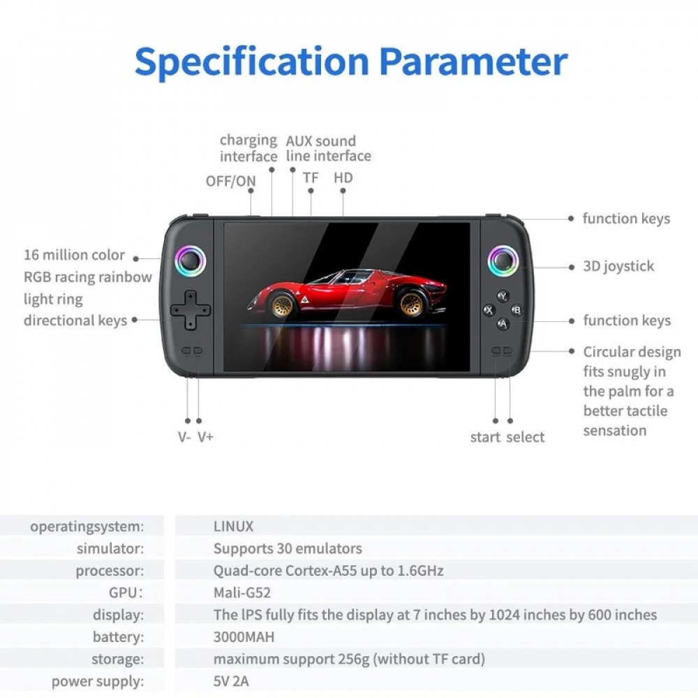 M27 7 Inch IPS Screen Handheld - Retro Gaming Images ulasan dan harga
