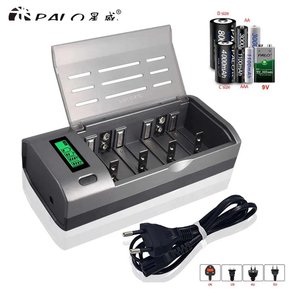 PALO 4 Slot LCD Display Smart  - Rechargeable Battery Aa ulasan dan harga