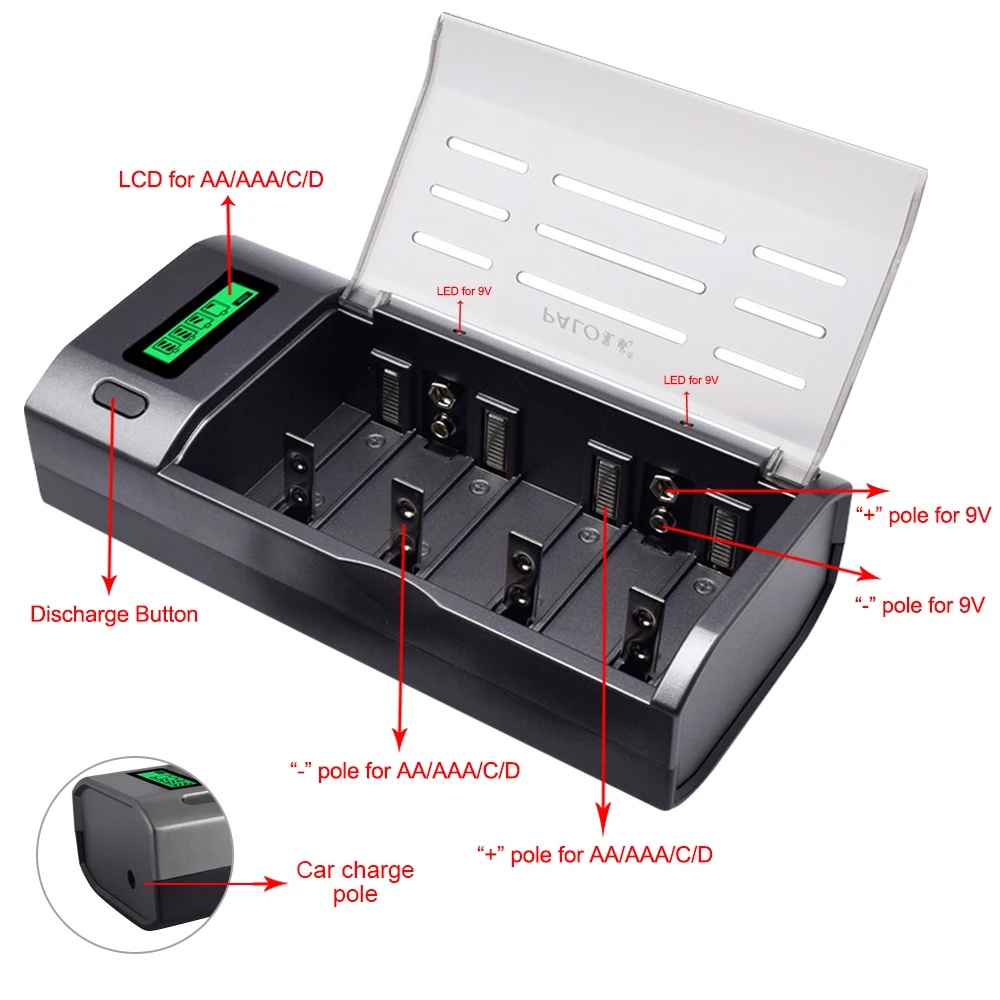 PALO 4 Slot LCD Display Smart  - Rechargeable Battery Aa ulasan dan harga