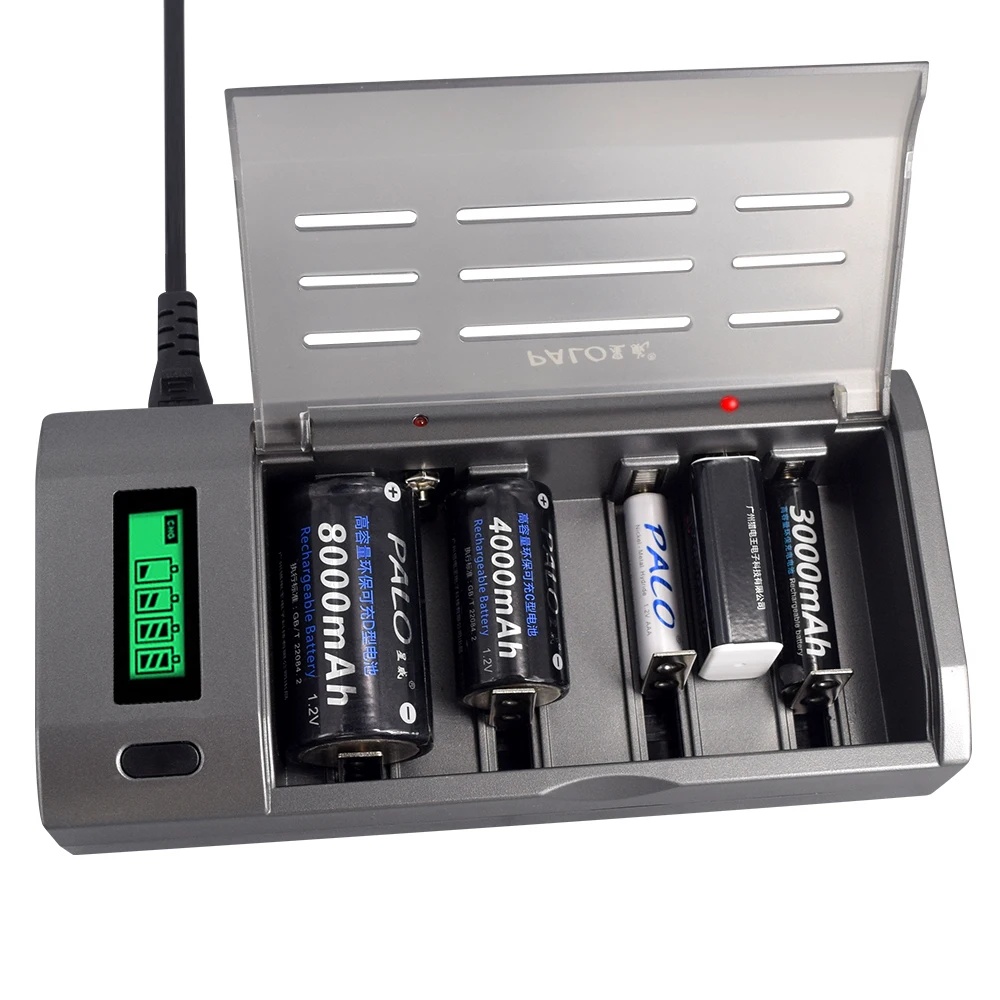 PALO 4 Slot LCD Display Smart  - Rechargeable Battery Aa ulasan dan harga