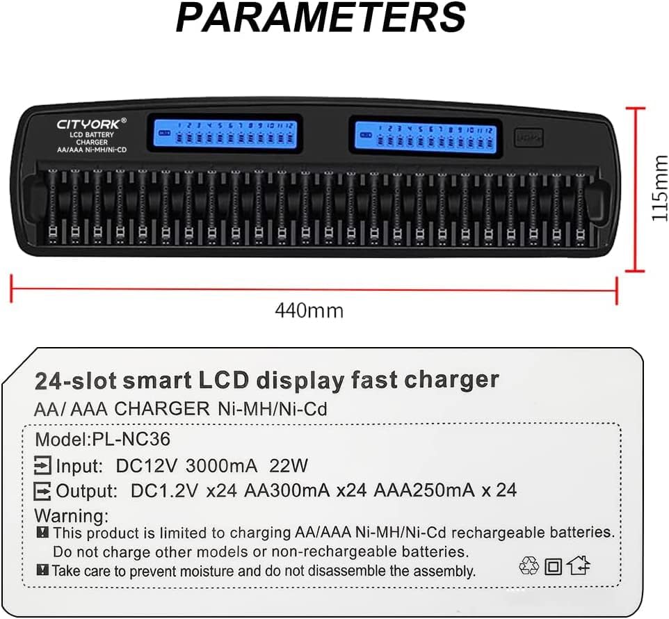 PALO 24/36/48 Slots 1.2V LCD D - Rechargeable Battery Aa ulasan dan harga
