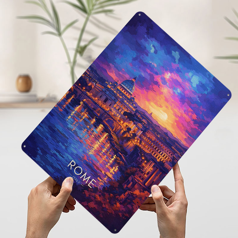 Rome Cityscape At Sunset Tinpl - Retro Gaming At ulasan dan harga